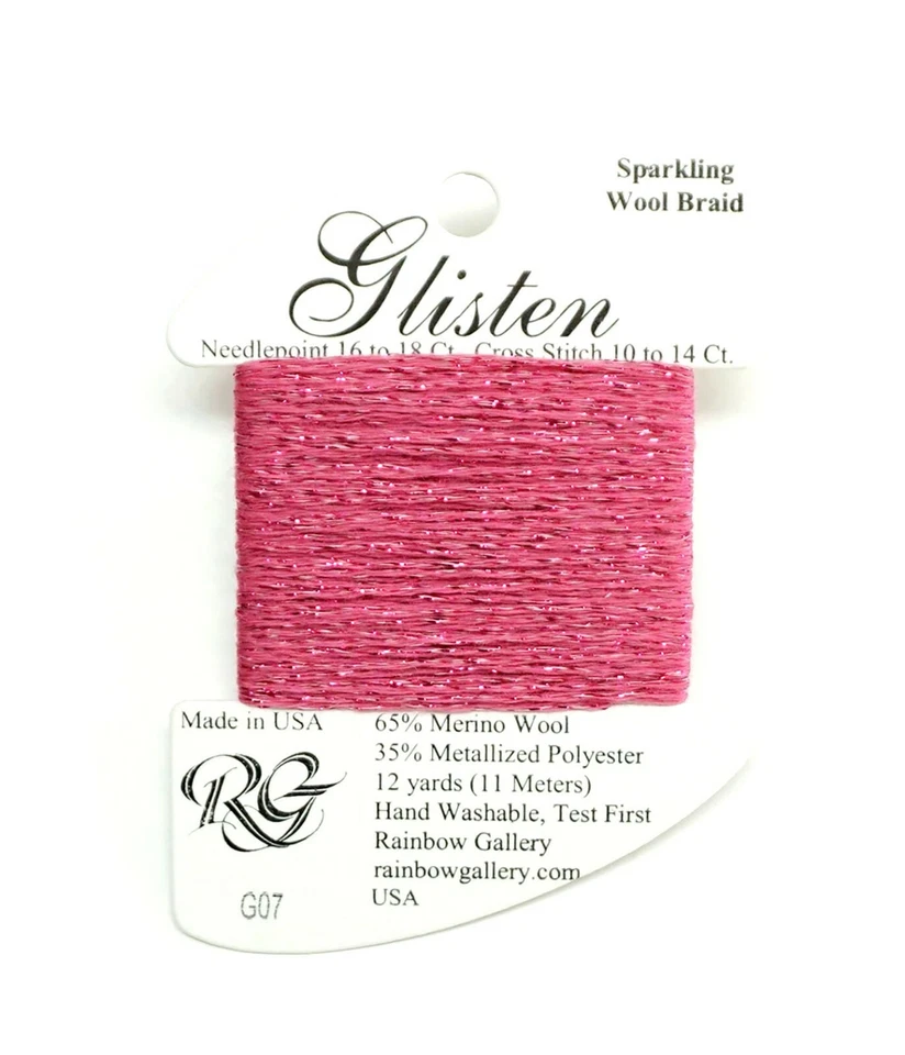 GLISTEN Sparkling Braid #07 "Paris Pink" Needlepoint Thread Rainbow Gallery - Image 1 of 1