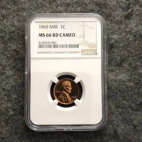 1965 SMS Lincoln Memorial Cent NGC MS 66 RD CAMEO Super Scarce Cameo Cent Cover