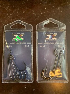 FISH HOOKS 5-pack offset round bend size 3/0 or 5/0 H20 Xpress NEW! - Picture 1 of 5
