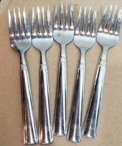Pfaltzgraff Kenilworth 5 Salad Forks Stainless Flatware - Picture 1 of 1