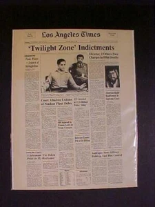 VINTAGE NEWSPAPER HEADLINES ~ ACTOR VIC MORROW KILLED  TWILIGHT ZONE MOVIE  1983 - Picture 1 of 4
