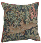 Two Hares In A Forest Large French Tapestry Cushion Pillow Covers New 19x19 in