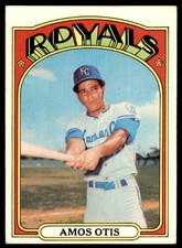 1972 Topps Baseball Amos Otis . Kansas City Royals #10