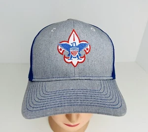 Mütze Kappe Hafenbehörde Adler Schild Flagge Fleur de Lis grau blau Netz Druckknopflasche - Bild 1 von 8