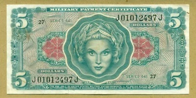 US Military Payment Certificate 5 Dollars Series 641. - Image 1 of 2