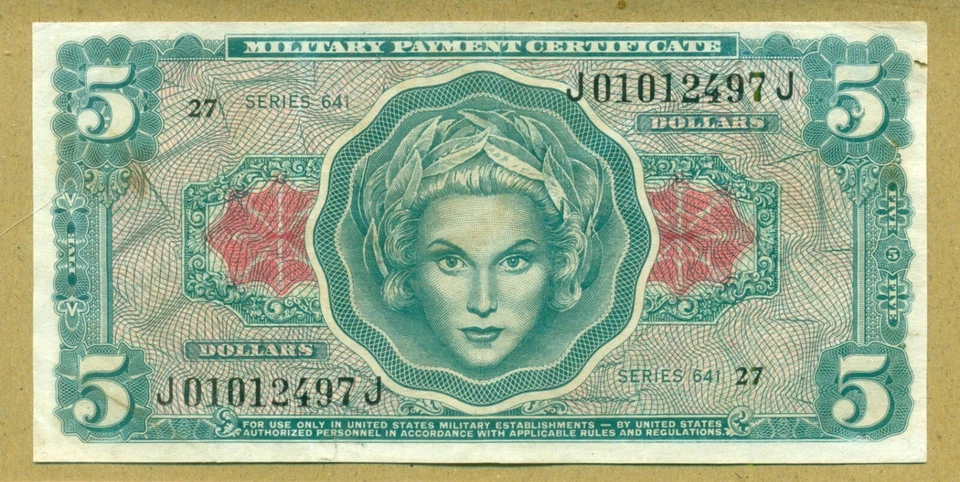 US Military Payment Certificate 5 Dollars Series 641. Nice note. - Image 1 of 2