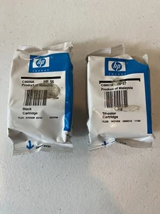 2pk NEW! GENUINE HP 56 Black-HP 57 Color Ink Cartridge C6656A C6657A-Expired 08’ - Picture 1 of 6
