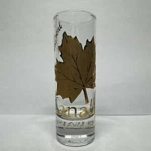 Canada Montreal Shot Glass Gold Maple Leaf Tourist Travel Souvenir 4" New! - Picture 1 of 4