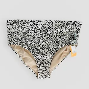 NWT Kona Sol Size 2X Swim Bottoms Multicolor Animal Print High Waist Beach - Picture 1 of 6