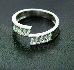 Women's Toe Ring 0.40 CT Simulated Diamond Round Cut 14K White Gold Plated - Picture 1 of 7