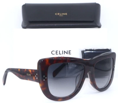 NUEVAS GAFAS DE SOL CELINE CL 40157U 54B HABANA CON LENTES DEGRADADAS GRISES AUTÉNTICAS 57-18 Foto 1 de 4