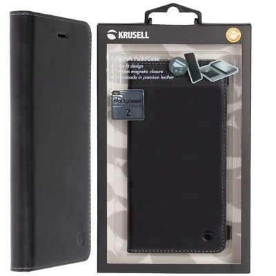 Nuevo Krusell Kiruna Oficial Círculo Silencioso Teléfono Negro 2 Cuero Negro Estuche Abatible Foto 1 de 4