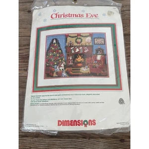 Vintage Dimensions Wool Needlepoint kit Christmas Eve 1988 NOS - Picture 1 of 8