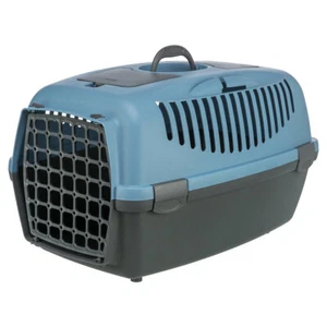 Trixie Transportbox Capri III dunkelgrau/pastellblau für Hunde, UVP 32,99 EUR - Bild 1 von 5