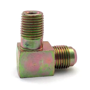 Tubo macho 3/8"" JIC macho x 1/4"" NPTF 90° montaje hidráulico de codo | 2501-06-04 - Imagen 1 de 5