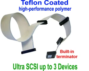 Câble plat Thomas Betts DB68 Ultra SCSI jusqu'à 3 lecteurs avec Terminator LVD SE - Photo 1/3