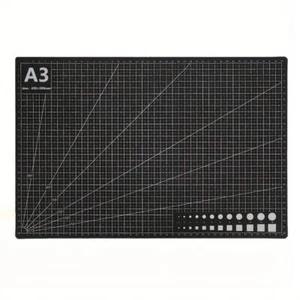 Black A3 PVC Non-slip Leather and Grid Line Cutting Mat - Picture 1 of 7