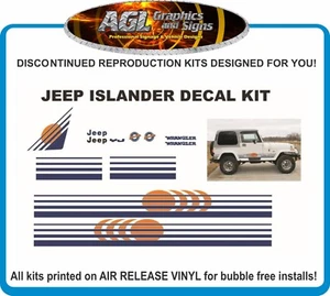 Kit gráfico y rayas de repuesto Jeep Islander YJ WRANGER CJ TJ LJ - Imagen 1 de 3