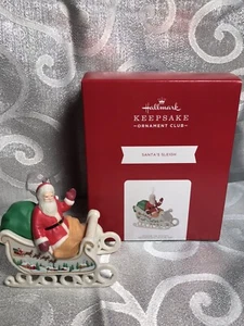 Hallmark 2021 Santa’s Sleigh Porzellan KOC Club Exclusive Keepsake Ornament - Bild 1 von 12