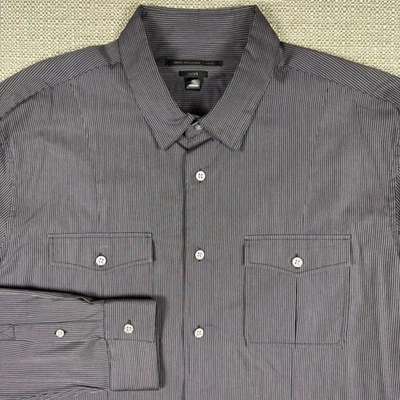 John Varvatos Luxe Men's Shirt XL Long Sleeve Black White Striped Slim Fit New - Image 1 of 4