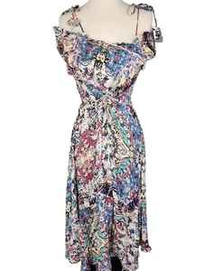Anthropologie Maxi Dress Womens Large Boho Beach Smocked Gauze Multicolor NWT - Picture 1 of 8