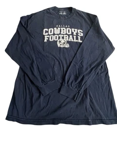 Dallas Cowboys Shirt Adult L Navy Blue Long Sleeve Tshirt NFL Football Mens - Picture 1 of 4
