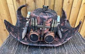 Unisex Faux Metal Effect VAMPIRE HUNTERS HAT 62cm Cross Stake Goggles Tubes (15) - Picture 1 of 8