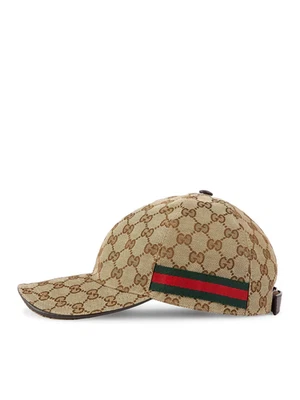 Gorra de béisbol GUCCI beige/ébano GG de lona nueva y auténtica Foto 1 de 3