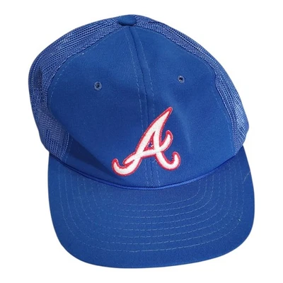 Vintage Blue Atlanta Braves Blue Mesh Snapback MLB Hat Adult Logo Cap - Image 1 of 4
