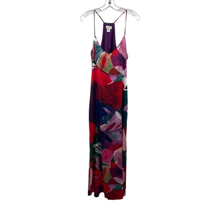 Nicole Miller New York Colorful Maxi Slip Dress Racerback Size Medium - Image 1 of 4