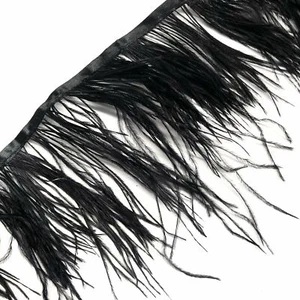 Ostrich Feathers Strung per metre - Black - Bild 1 von 4