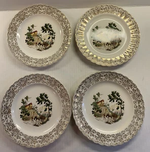 4 Limoges American China warranted 22 kt gold Chateau-France, Dinner Plates9.75” - Picture 1 of 11