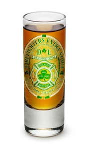 FIREFIGHTER TRIBUTE - "IRELAND'S BRAVEST"- NEW- 2 OZ. SHOT GLASS - Picture 1 of 1