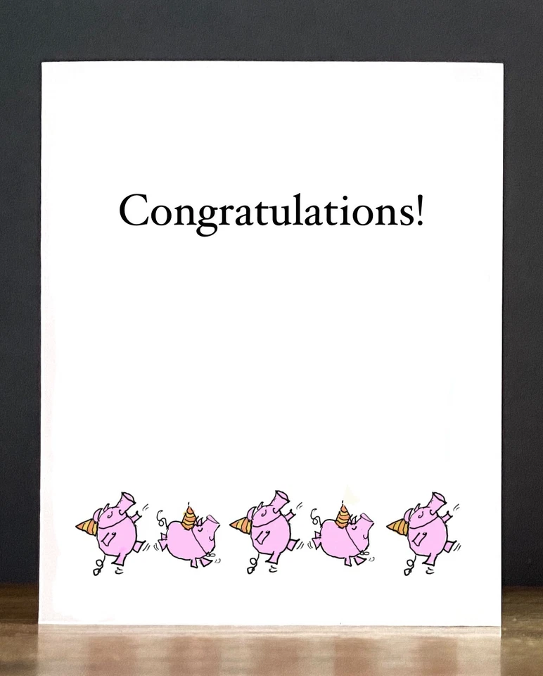 Tarjeta de felicitación: Striding Pigs Foto 1 de 1