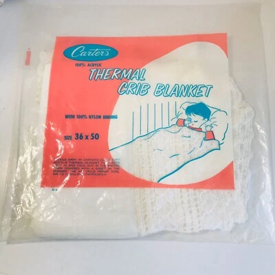 Manta de seguridad Carters blanca térmica 100 % acrílico para cuna 36X50 de colección Foto 1 de 4