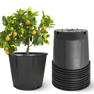 Heavy Duty Premium Black Plastic Nursery Plant Container Garden Planter Pot 3gal - Picture 1 of 12