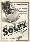 Y0021 Carburettor Carb Standard Solex IN Starter Automatic - Advertising 1938