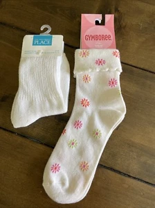 Gymboree Floral freshly picked 5-7 Years Shoe Size 11 12 13 Vintage 2006 Socks - Picture 1 of 4