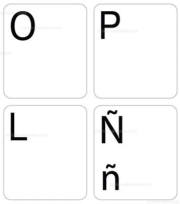 spanish traditional replacement keyboard sticker white - Image 1 of 4