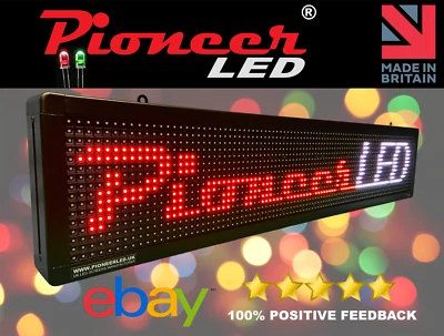 LED Scrolling Sign WIFI Multicolour Matrix Message Display Board 131X19CM - Image 1 of 4