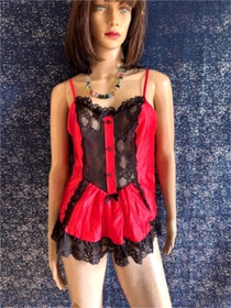 VTG SECRET ACCENTS BABY DOLL LINGERIE LACE TRIM SZ M