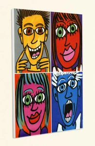 Face it PopArt Malerei Gesichter Bunte Farben Kunstdruck Poster Rizzi Platte 28 - Bild 1 von 1