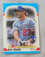 1989 Fleer Woolworth Heroes Of Baseball Kirk Gibson Los Angeles Dodgers