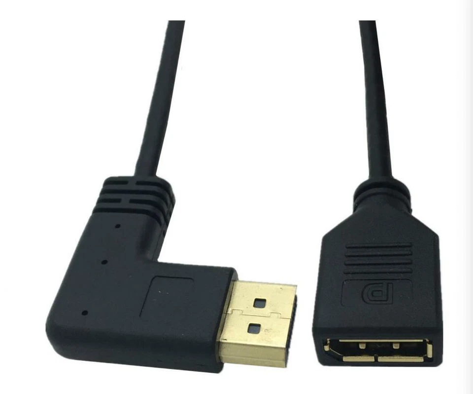 DP Male to Female 4K Displayport Extension Cable 1.2 Version - Right Angle - Image 1 of 4