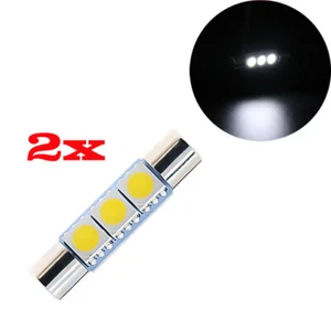 2x Festoon Dome T6.3 Sun Visor Fuse 28mm 3smd 5050 LED Mirror Light WHITE Color - Bild 1 von 6