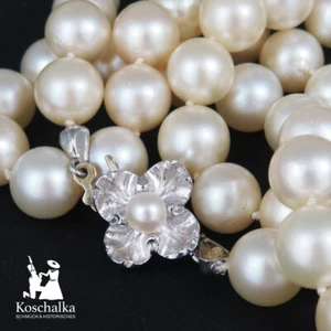 Wunderschöne vintage Akoya-Perlenkette mit 585er Weißgold Schließe (1593EB) - Bild 1 von 10