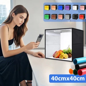 40x40x40cm Mobiles Fotostudio Fotobox Tragbares Ministudio Lichtbox Fotozelt Neu - Bild 1 von 23