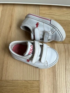 Ralph Lauren Polo baby girls sneakers white cotton insole sz EU21 USA5 UK4 1/2 - Picture 1 of 6