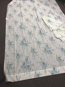 Vintage West Point Pepperell Twin Sheet Set Floral Flowers 1 Flat 2pillows - Picture 1 of 6