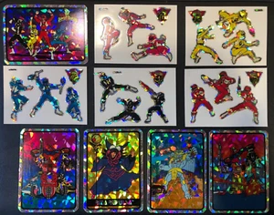 Mighty Morphin Power Rangers Hologram 10 STICKER Trading Card Set - Picture 1 of 3
